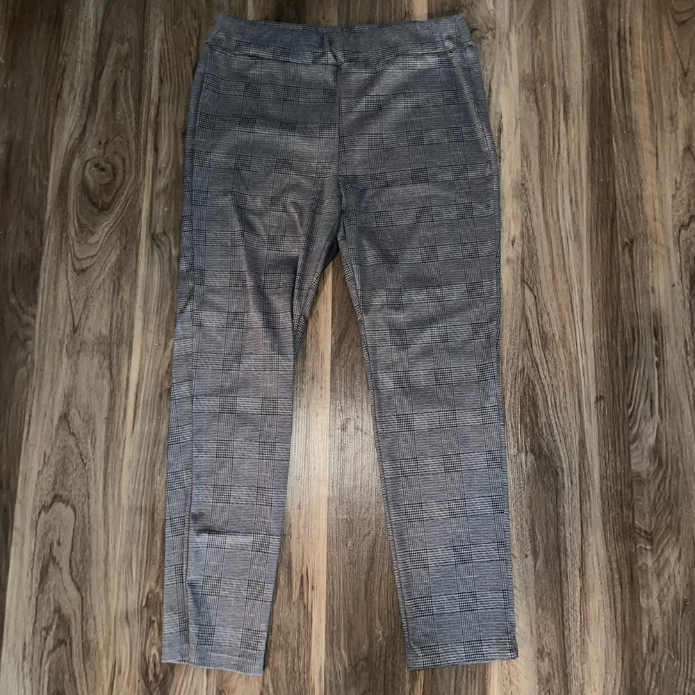 SATINATO—Black and White Plaid Work Pants